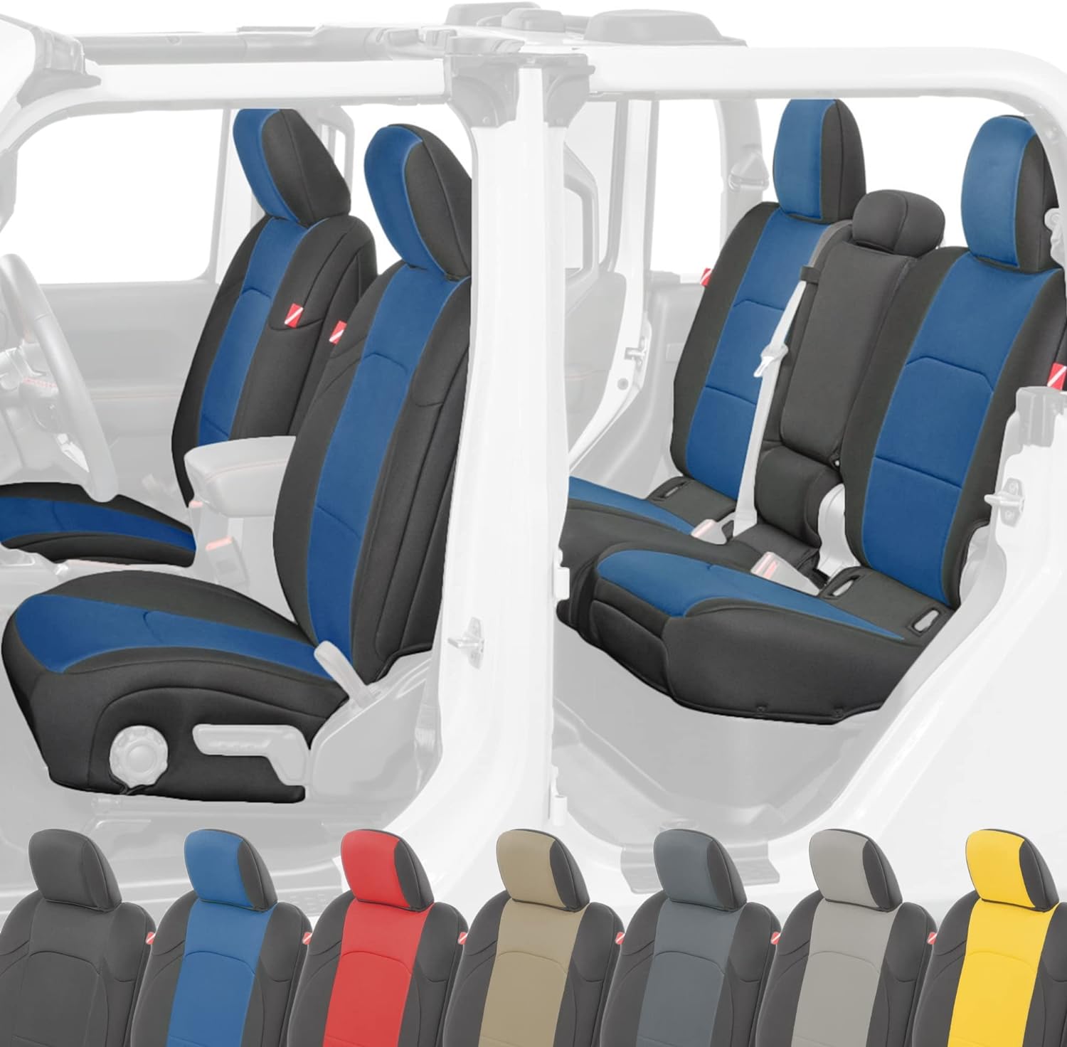 Jeep Gladiator 2020-2022 Seat Cover Set Front and Back Seat Set Waterproof Thermal Resistant Soft Padded Cushion