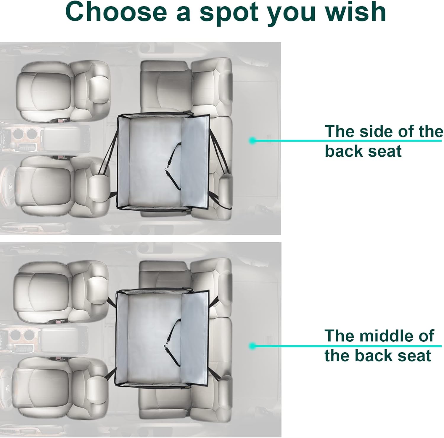 Ventilated and Breathable 29.5" Extra Large Dog Car Seat,for Up to 70 lbs or 2 Small Dogs Seat Extender for Dogs