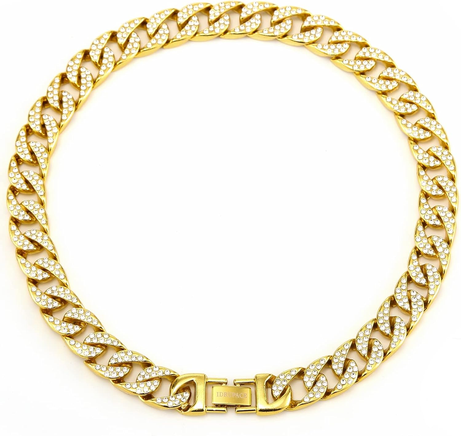 Miami Mens Cuban Link Chain Silver Gold Plated Bling Cuban Necklace Diamond Chain for Men 13MM iced out chain Hip Hop Jewelry，8.5/18/20/24 Inch Length-With metal gift box.
