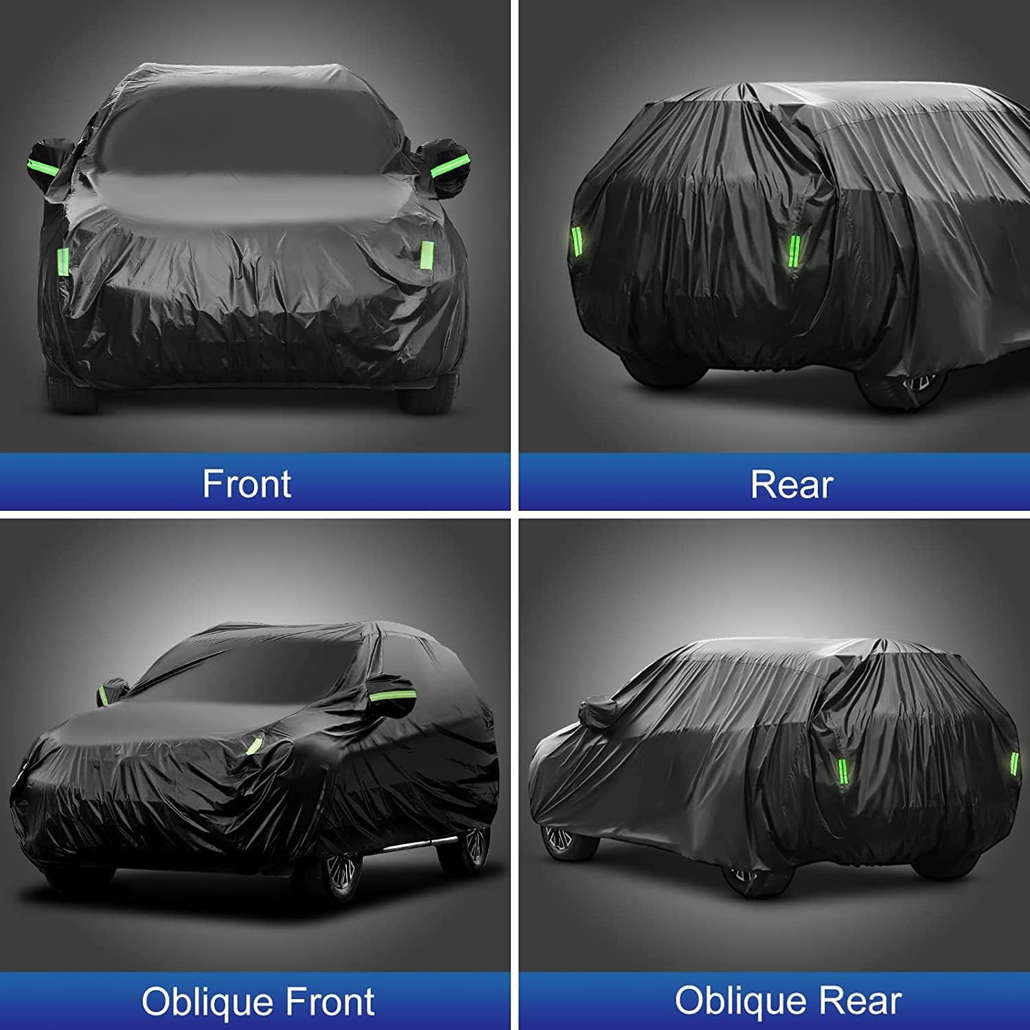 Car Cover Waterproof All Weather for Automobiles Heavy Duty Full Exterior Covers Fit Sedan Dodge Charger, Chrysler 300, Hyundai Genesis, Ford Taurus, Buick Lacrosse, Mercedes Benz S-Class (194"-208")