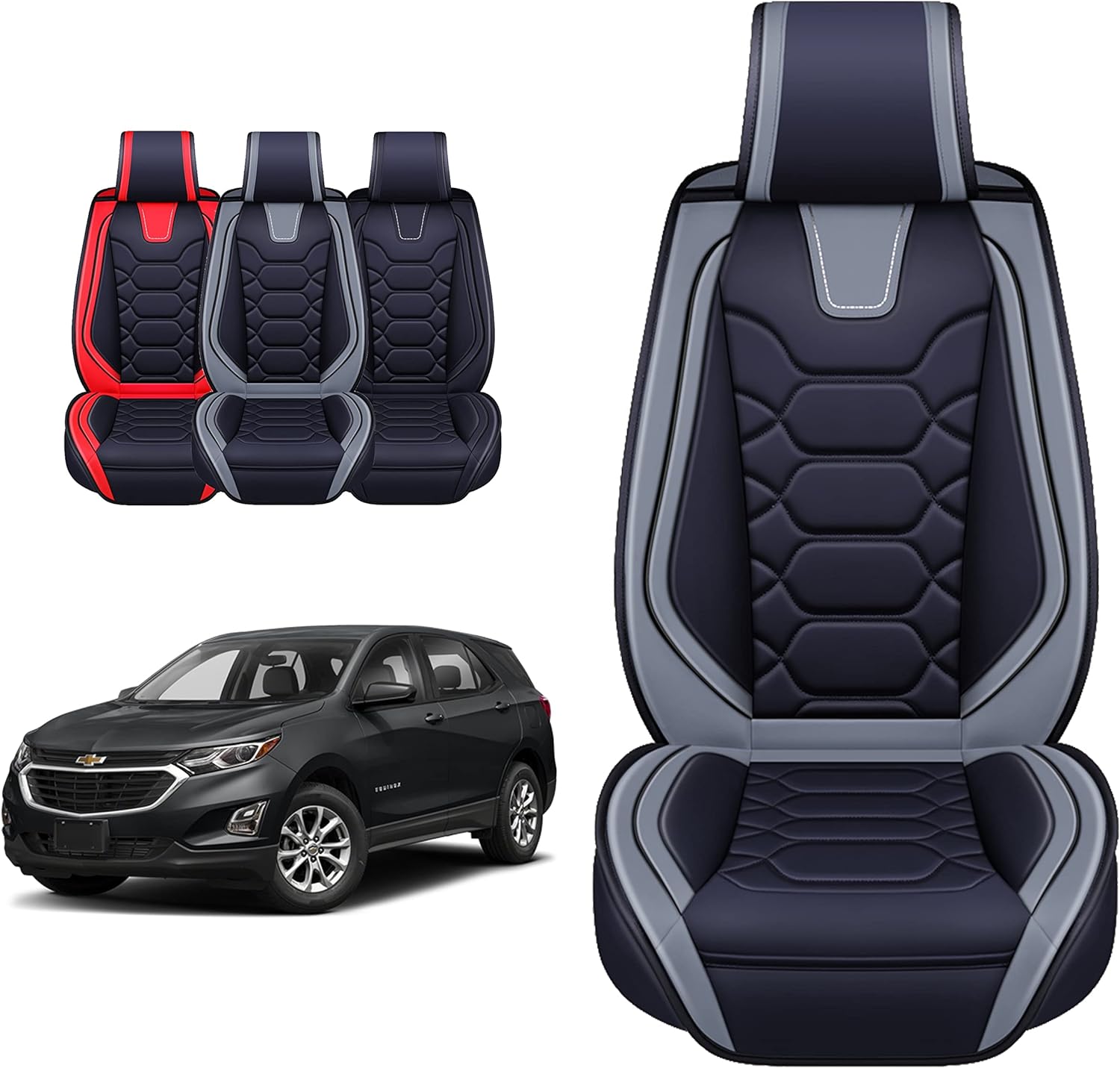 Custom Leather Seat Covers Compatible with Hyundai Santa Fe 2013-2023 (Full Set)