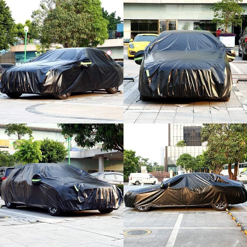 Car Cover Waterproof All Weather for Automobiles Heavy Duty Full Exterior Covers Fit Sedan Dodge Charger, Chrysler 300, Hyundai Genesis, Ford Taurus, Buick Lacrosse, Mercedes Benz S-Class (194"-208")
