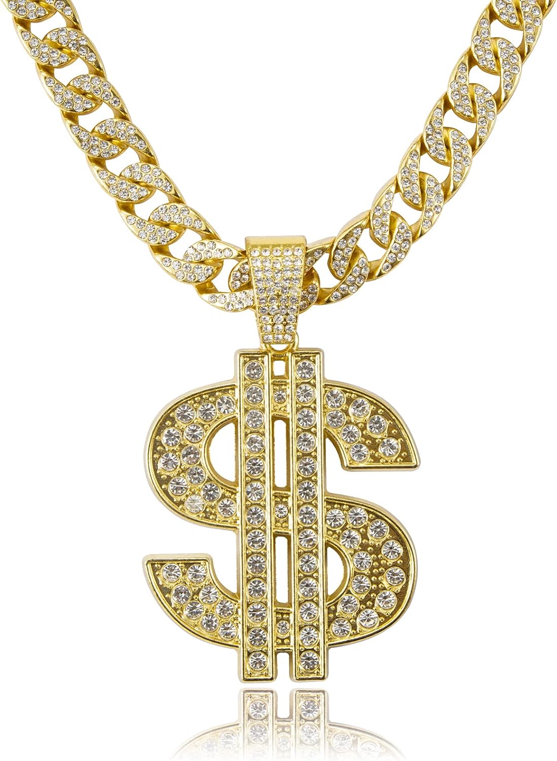 Miami Mens Cuban Link Chain Silver Gold Plated Bling Cuban Necklace Diamond Chain for Men 13MM iced out chain Hip Hop Jewelry，8.5/18/20/24 Inch Length-With metal gift box.