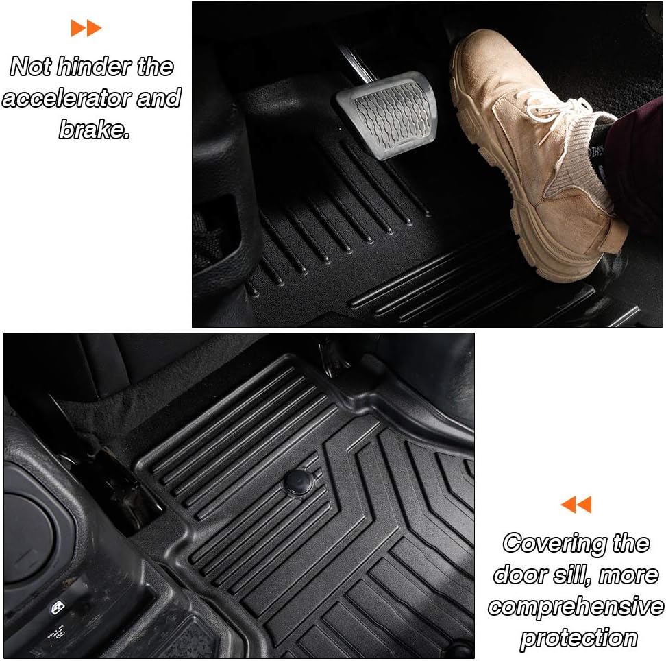 Custom Fit Floor Mats for Ford Escape 2022 2021 2020 No-Hybird (NOT Fit Hybrid Models) Floor Liner All Weather Car Mats 1st & 2nd Row Liners Full Set Black Non-Slip