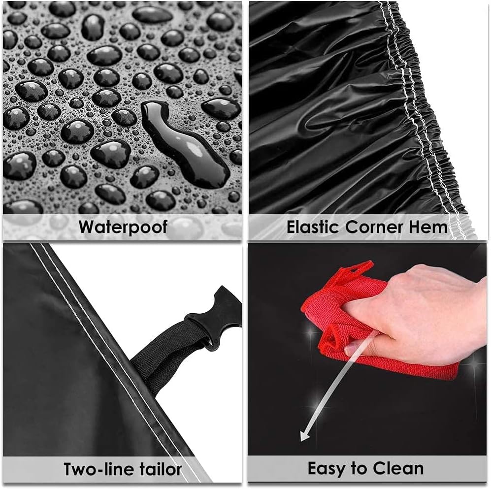 Car Cover Waterproof All Weather for Automobiles Heavy Duty Full Exterior Covers Fit Sedan Dodge Charger, Chrysler 300, Hyundai Genesis, Ford Taurus, Buick Lacrosse, Mercedes Benz S-Class (194"-208")