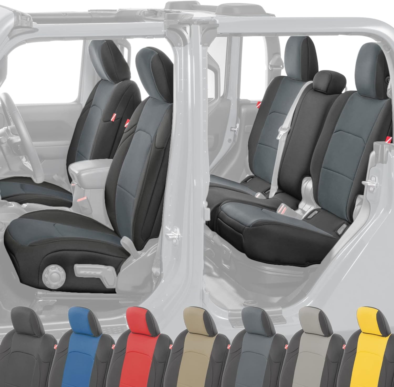 Jeep Gladiator 2020-2022 Seat Cover Set Front and Back Seat Set Waterproof Thermal Resistant Soft Padded Cushion