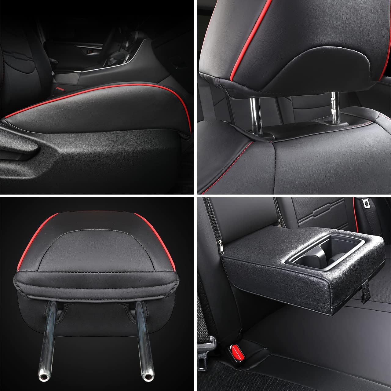 Custom Fit for Toyota RAV4 2013 2014 2015 2016 2017 2018 Car Seat Covers with Waterproof Faux Leather Full Set (Beige, RAV4 2013-2018)