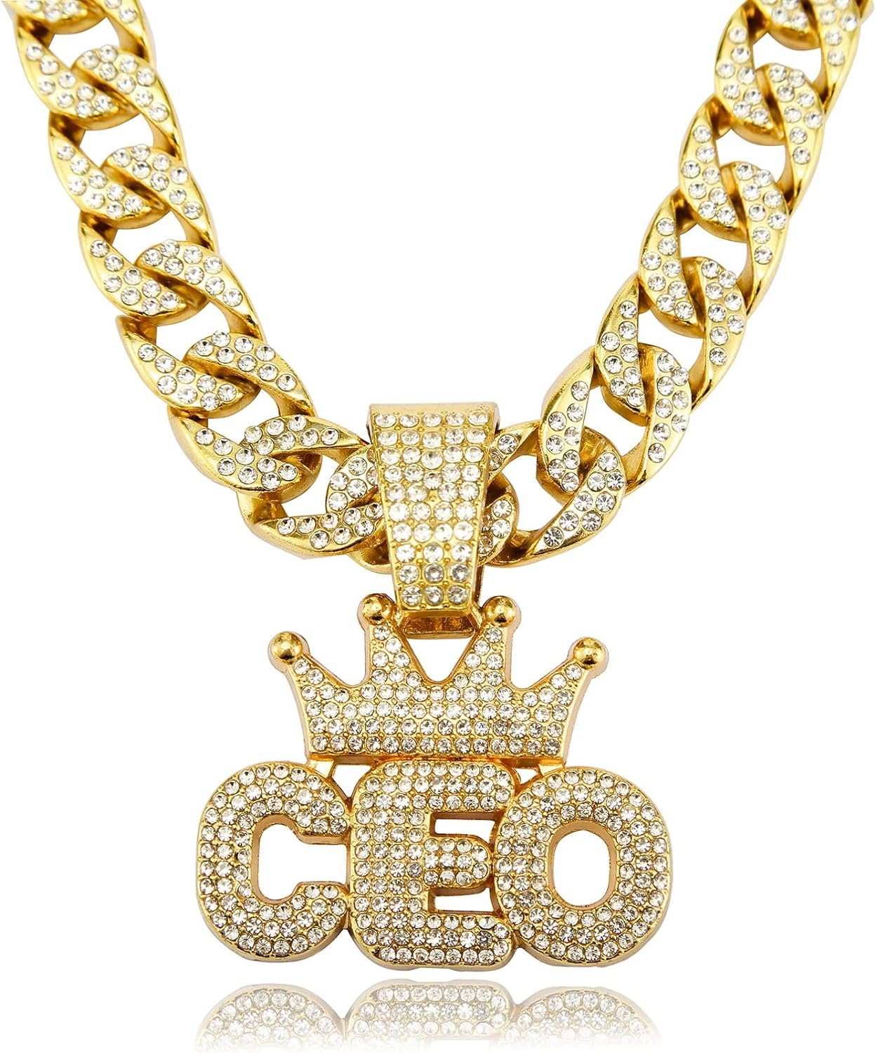 Miami Mens Cuban Link Chain Silver Gold Plated Bling Cuban Necklace Diamond Chain for Men 13MM iced out chain Hip Hop Jewelry，8.5/18/20/24 Inch Length-With metal gift box.