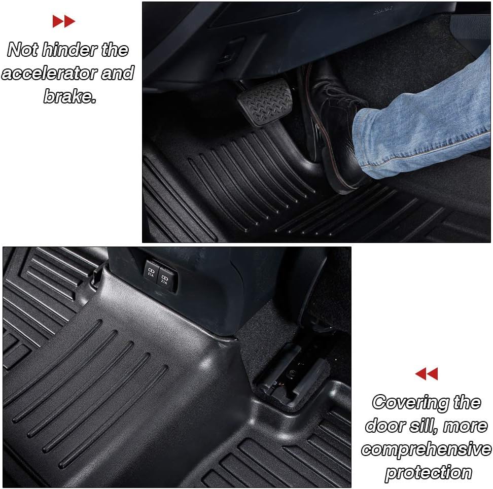 Custom Fit Floor Mats for Ford Escape 2022 2021 2020 No-Hybird (NOT Fit Hybrid Models) Floor Liner All Weather Car Mats 1st & 2nd Row Liners Full Set Black Non-Slip