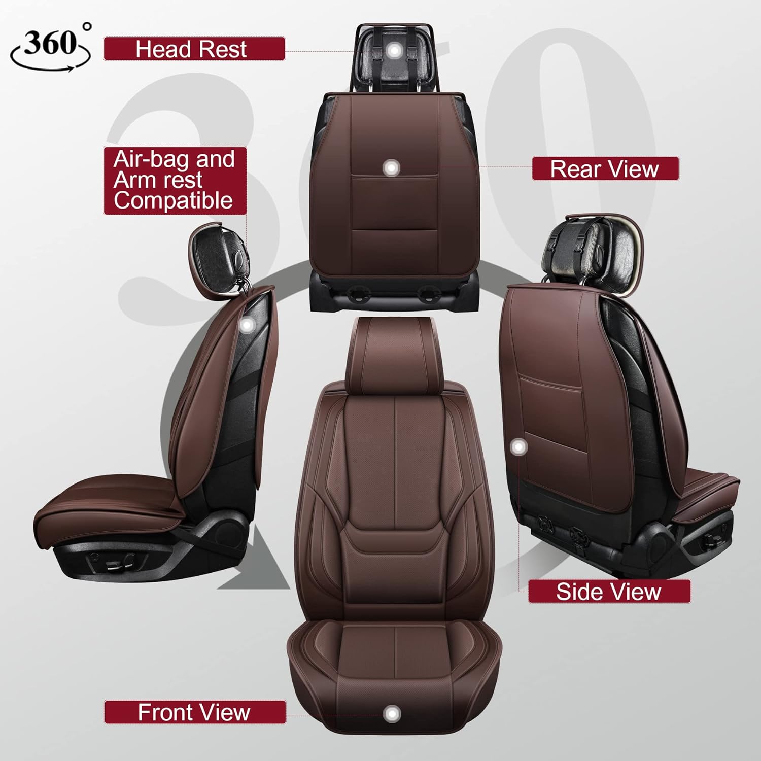 Custom Leather Seat Covers Compatible with Hyundai Santa Fe 2013-2023 (Full Set)
