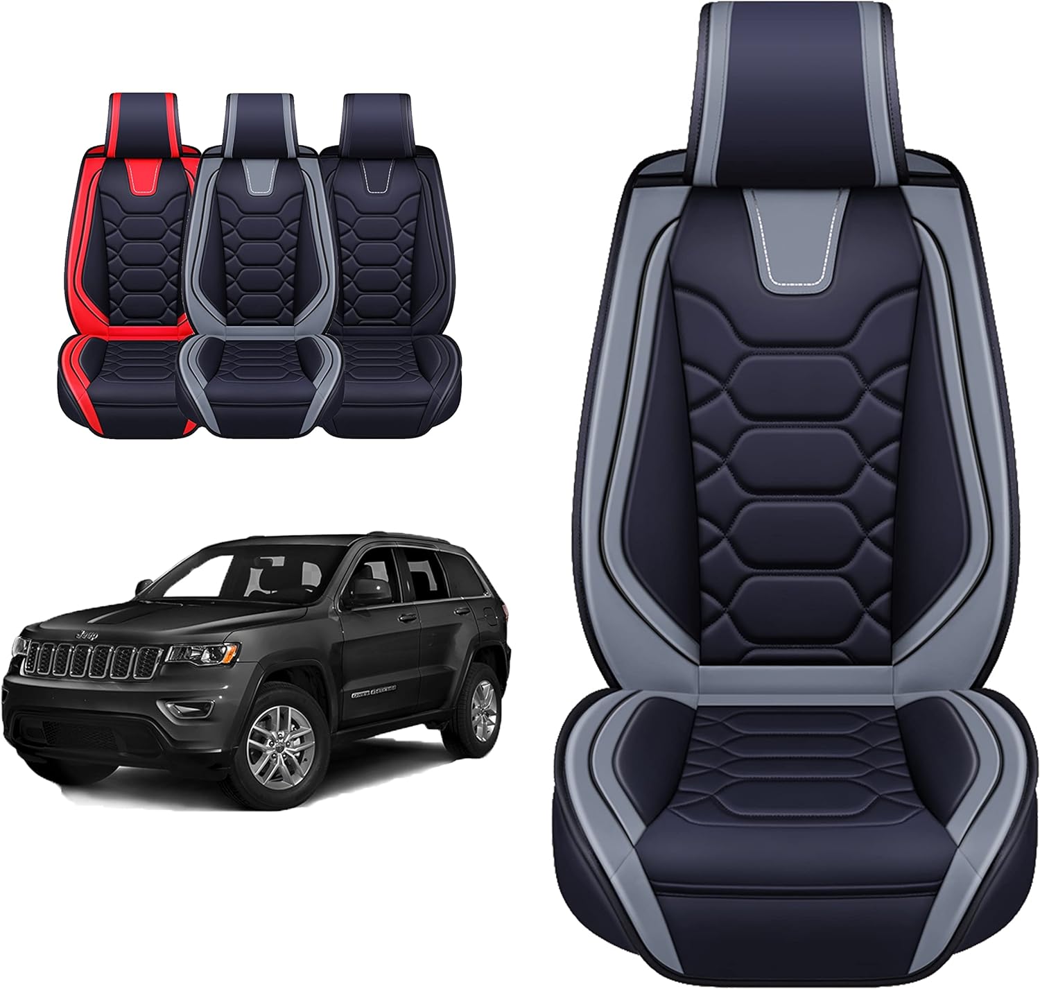 Custom Leather Seat Covers Compatible with Hyundai Santa Fe 2013-2023 (Full Set)