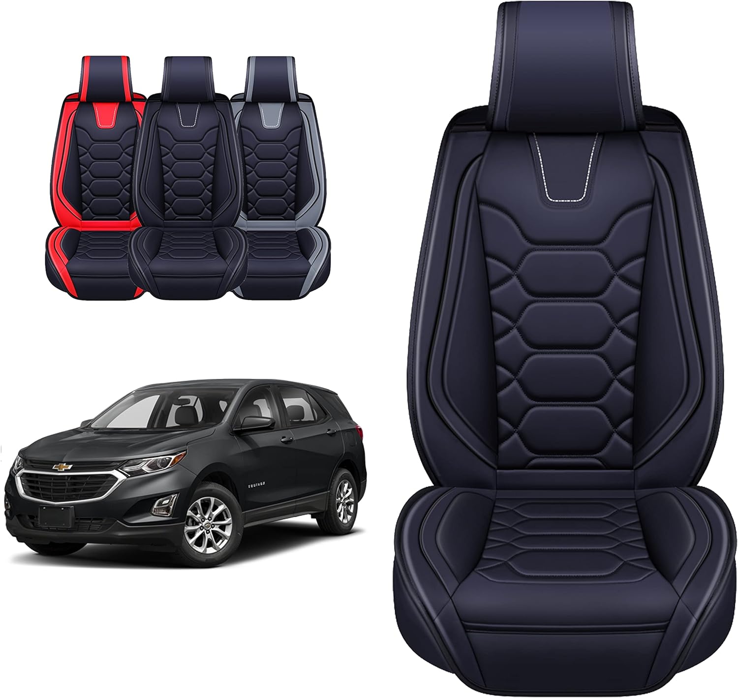 Custom Leather Seat Covers Compatible with Hyundai Santa Fe 2013-2023 (Full Set)