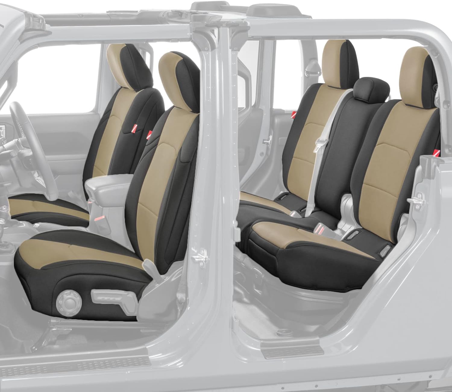 Jeep Gladiator 2020-2022 Seat Cover Set Front and Back Seat Set Waterproof Thermal Resistant Soft Padded Cushion