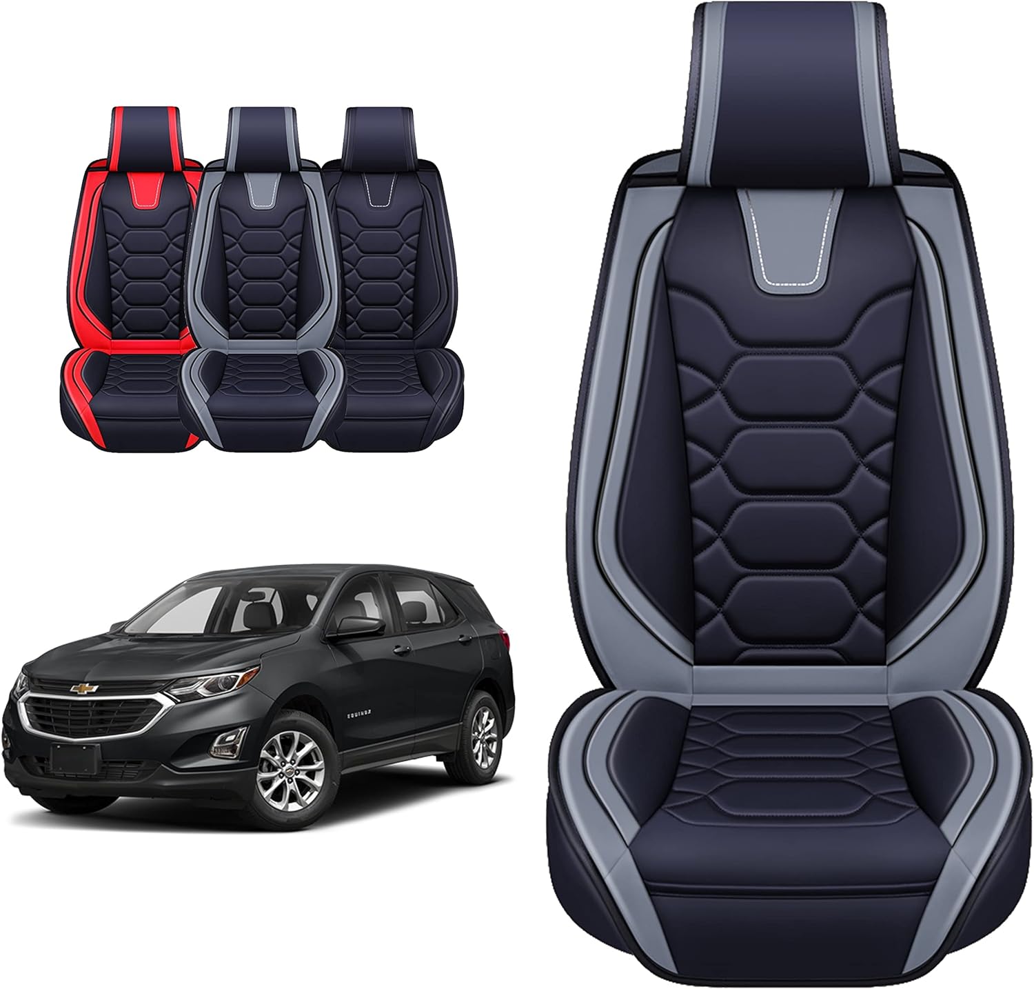 Custom Leather Seat Covers Compatible with Hyundai Santa Fe 2013-2023 (Full Set)