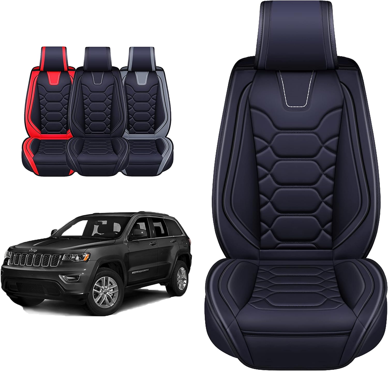 Custom Leather Seat Covers Compatible with Hyundai Santa Fe 2013-2023 (Full Set)