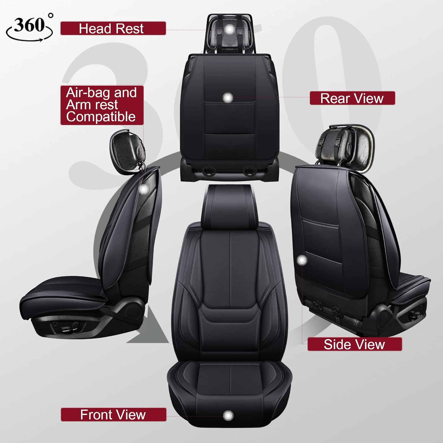 Custom Leather Seat Covers Compatible with Hyundai Santa Fe 2013-2023 (Full Set)