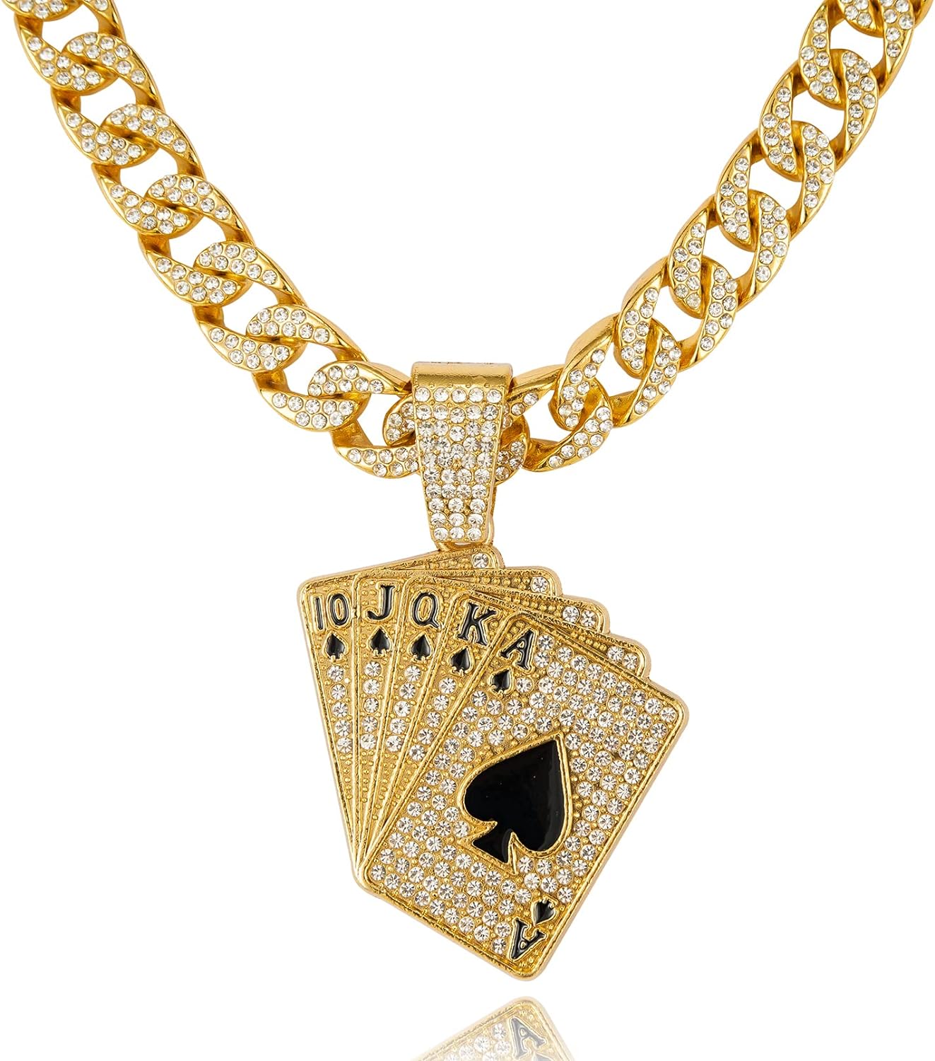 Miami Mens Cuban Link Chain Silver Gold Plated Bling Cuban Necklace Diamond Chain for Men 13MM iced out chain Hip Hop Jewelry，8.5/18/20/24 Inch Length-With metal gift box.