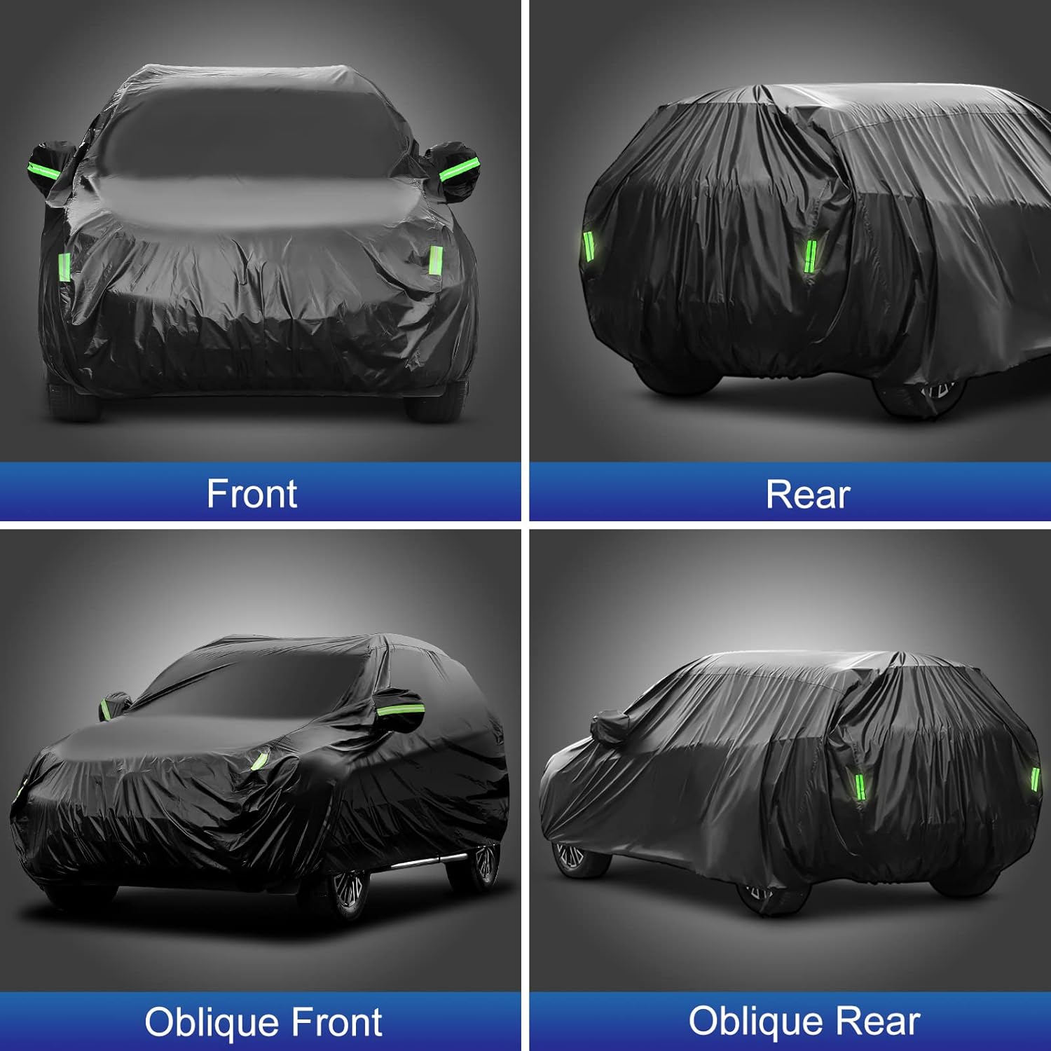Car Cover Waterproof All Weather for Automobiles Heavy Duty Full Exterior Covers Fit Sedan Dodge Charger, Chrysler 300, Hyundai Genesis, Ford Taurus, Buick Lacrosse, Mercedes Benz S-Class (194"-208")