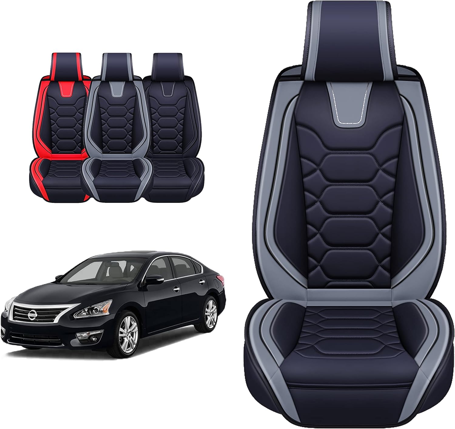Custom Leather Seat Covers Compatible with Hyundai Santa Fe 2013-2023 (Full Set)