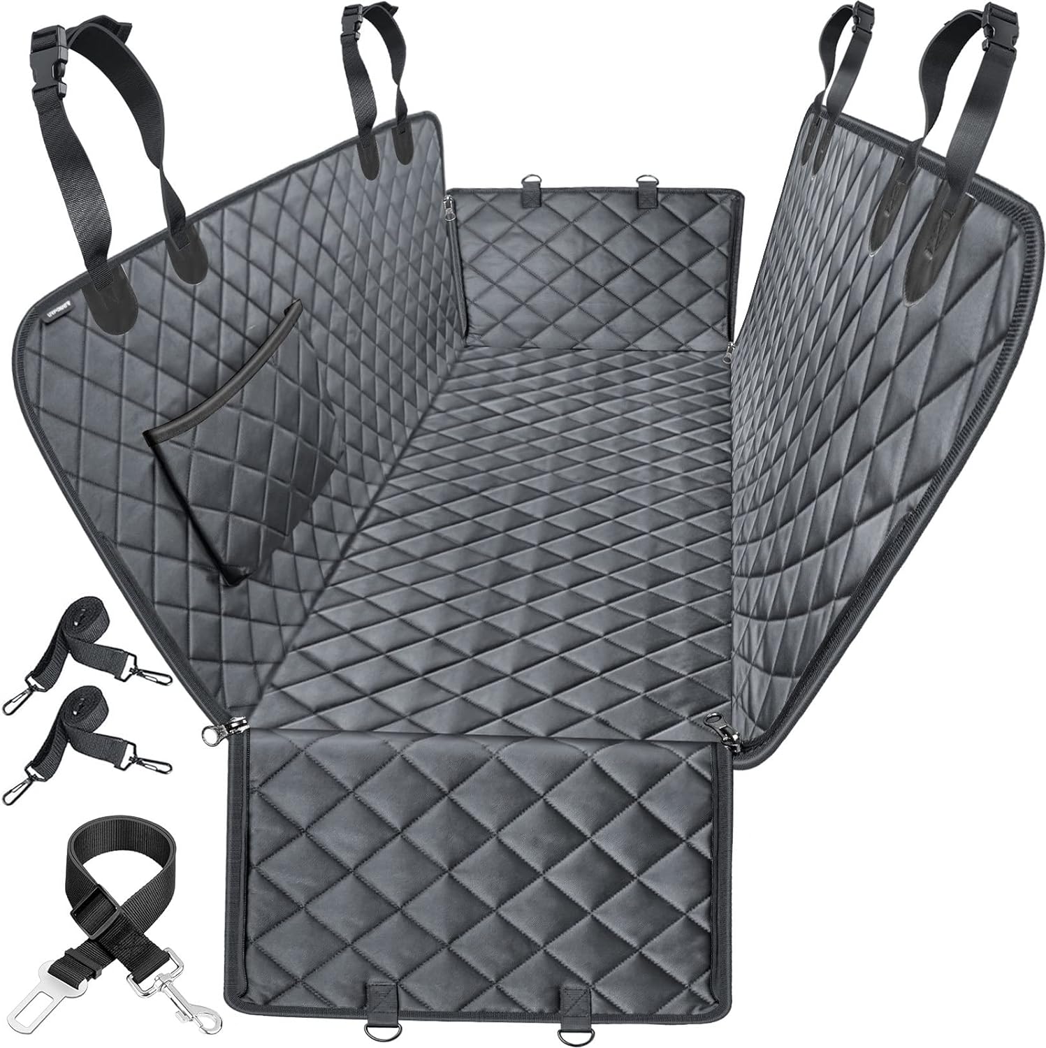 Dog Car Seat Cover for Pets 100% Waterproof Seat Cover Hammock 600D Heavy Duty Scratch Proof Nonslip Durable Soft Back Seat Covers for Cars Trucks and SUVs