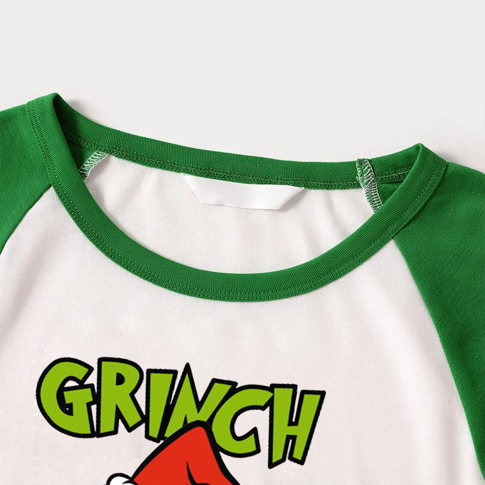 Christmas Cartoon and Letter Print Family Matching Raglan Long-sleeve Pajamas Sets