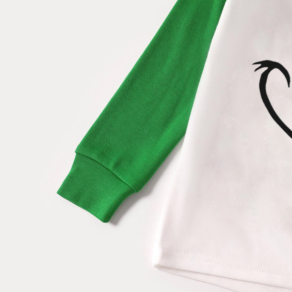 Christmas Cartoon Face Print Family Matching Raglan Long-sleeve Pajamas Sets