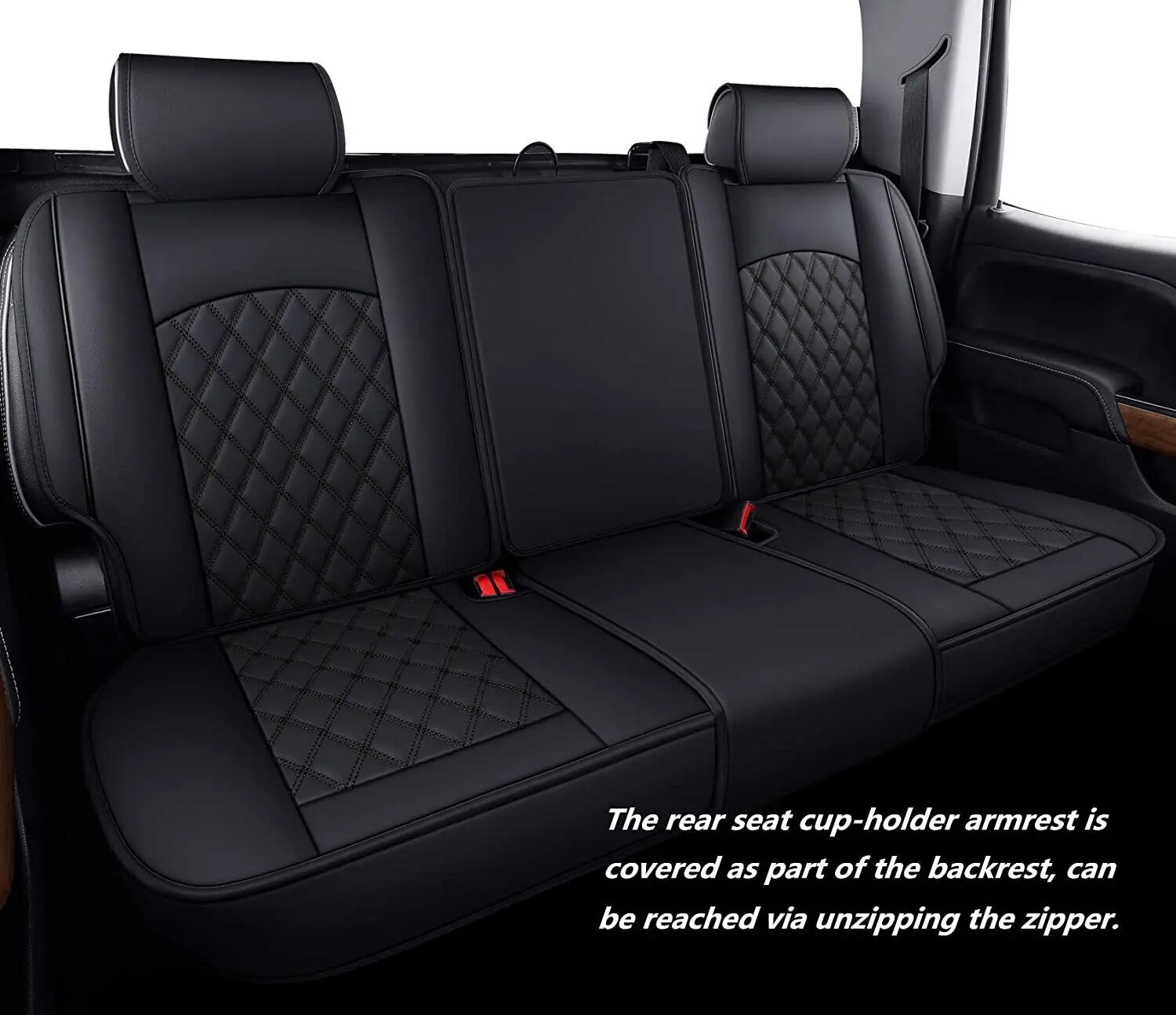 Seat Covers Full Set Durable Waterproof Leather for  Pickup Cab Truck Fit for 2007-2021 Chevy Silverado 1500 2500HD 3500HD GMC SIERRA