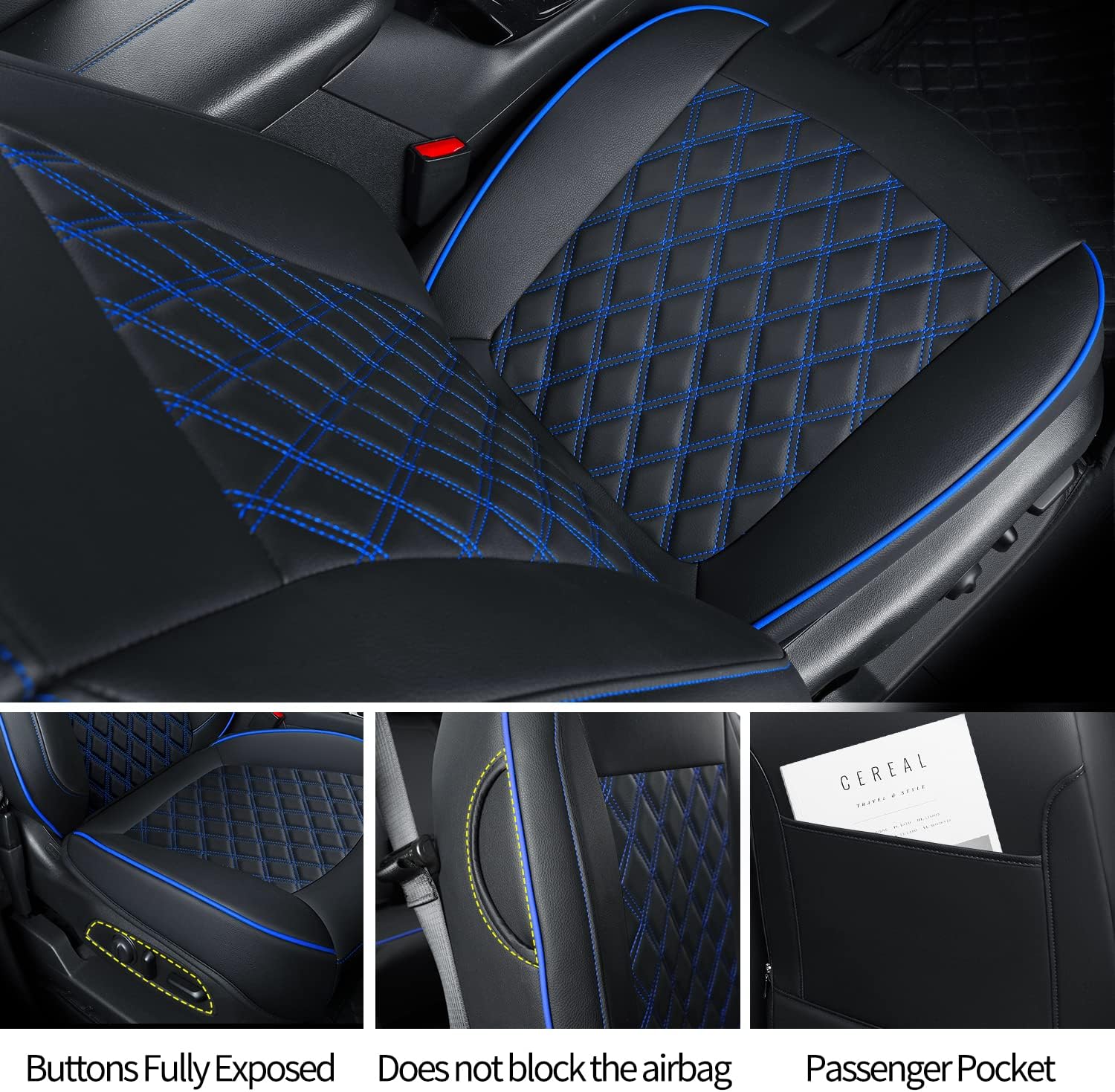 Chevy Equinox Faux Leather Seat Covers Custom fit for 2018-2023 Chevrolet Equinox LT LS LT Fleet Premier RS LS Fleet L 4dr SUV