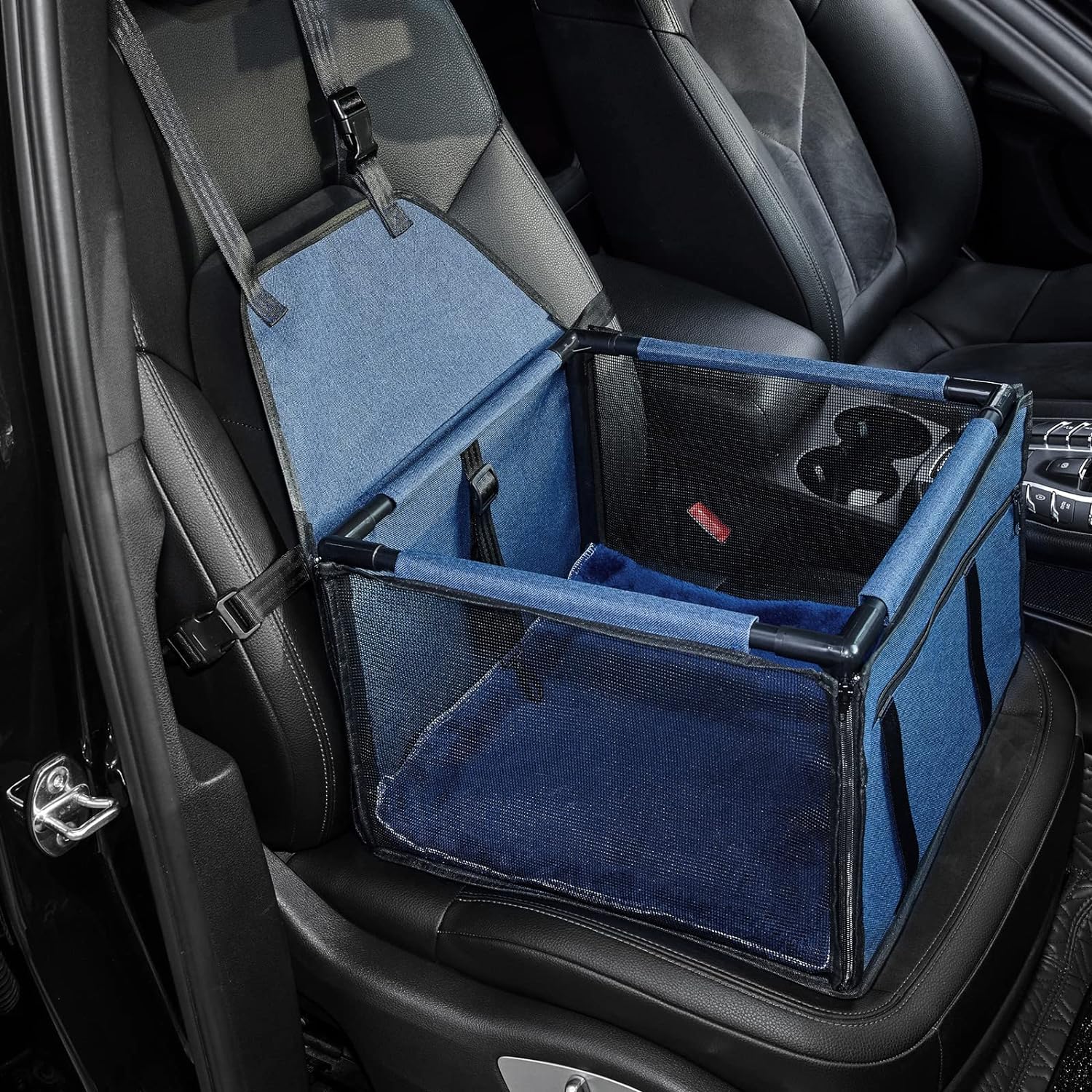 GENORTH Dog Car Seats for Medium Dogs 20lbs,Upgrade Dog Booster Seat Folding Puppy Car Seat for Small to Medium Pet