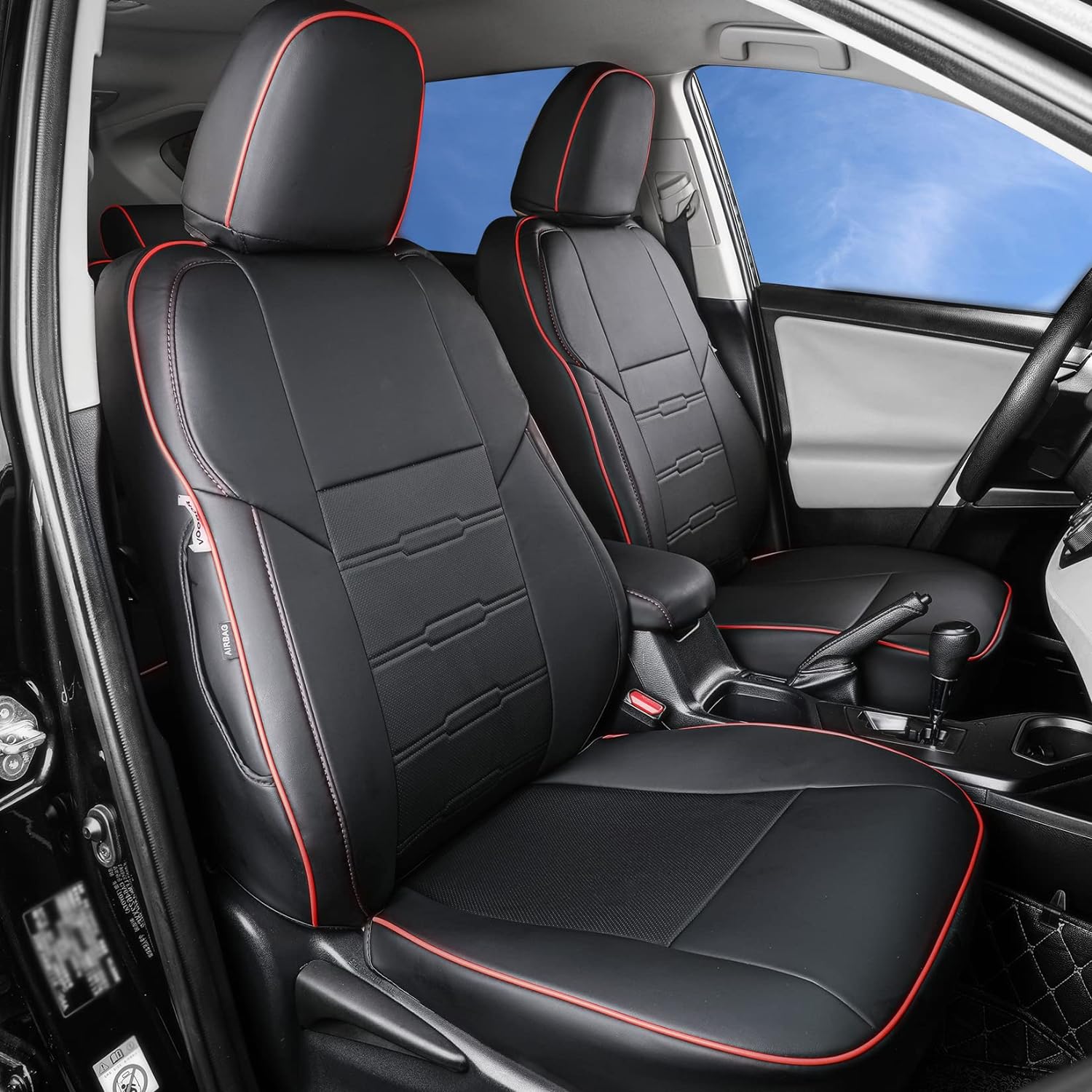 Custom Fit for Toyota RAV4 2013 2014 2015 2016 2017 2018 Car Seat Covers with Waterproof Faux Leather Full Set (Beige, RAV4 2013-2018)