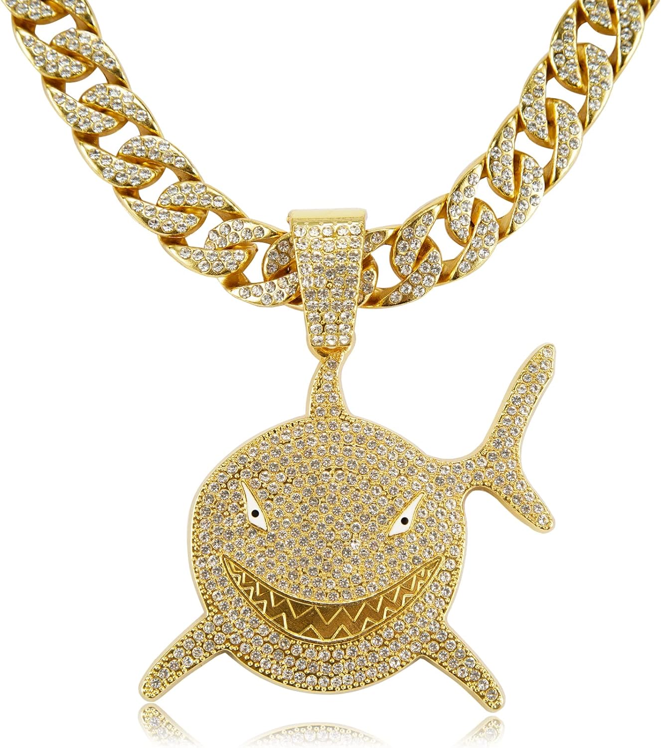 Miami Mens Cuban Link Chain Silver Gold Plated Bling Cuban Necklace Diamond Chain for Men 13MM iced out chain Hip Hop Jewelry，8.5/18/20/24 Inch Length-With metal gift box.