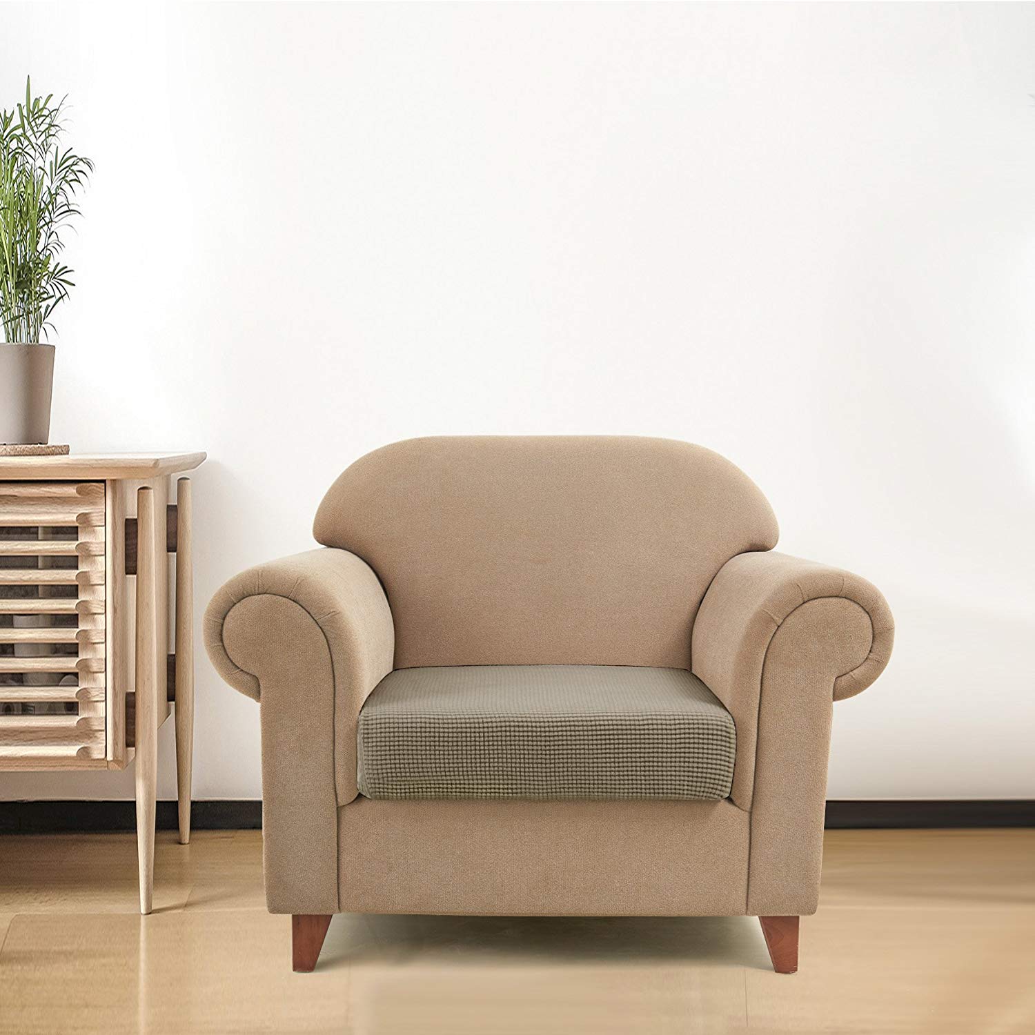 Ivor Plaid Stretch Sofa Cushion Cover