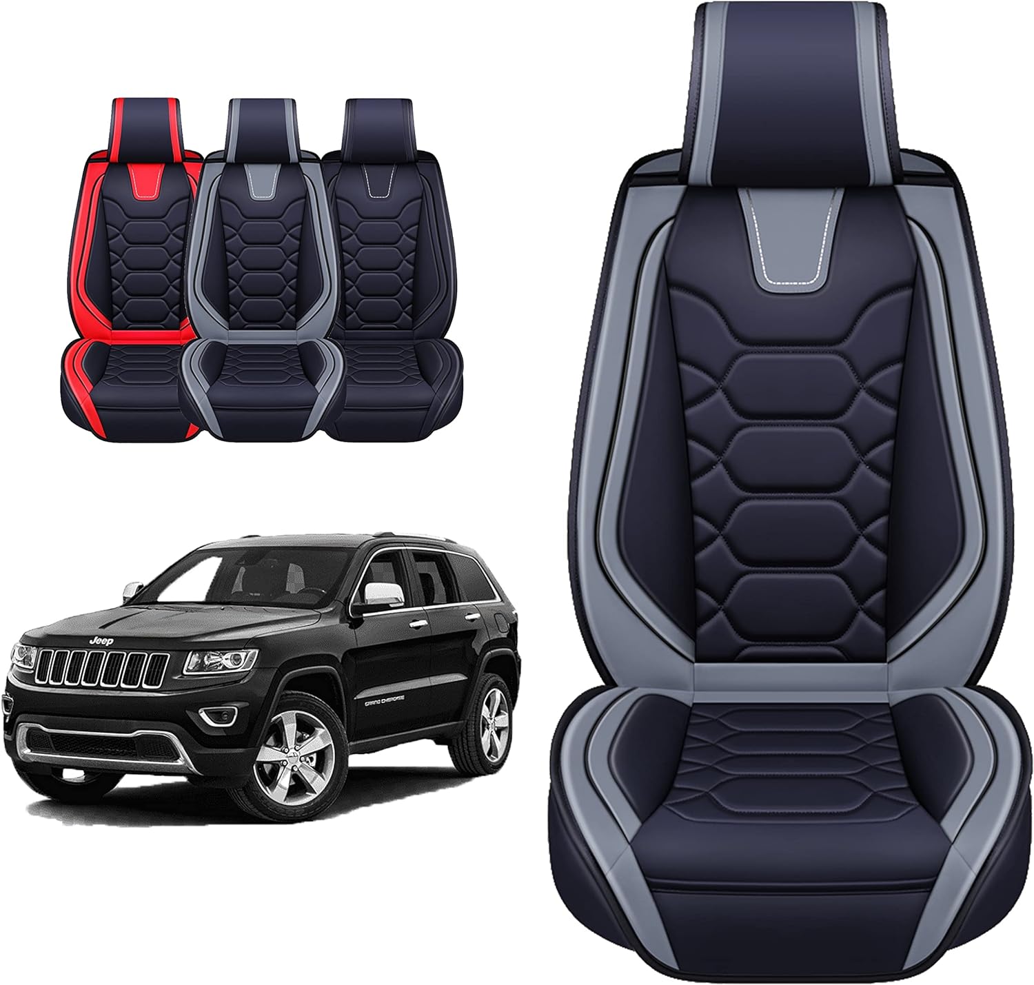 Custom Leather Seat Covers Compatible with Hyundai Santa Fe 2013-2023 (Full Set)