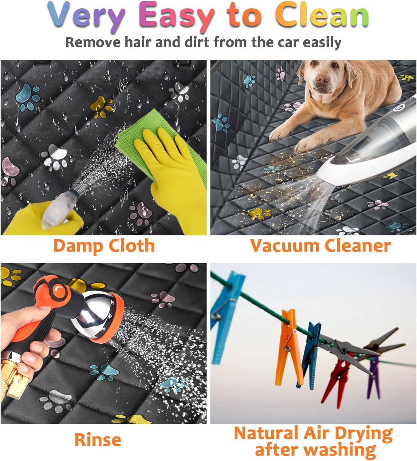 Dog Car Seat Cover for Pets 100% Waterproof Seat Cover Hammock 600D Heavy Duty Scratch Proof Nonslip Durable Soft Back Seat Covers for Cars Trucks and SUVs