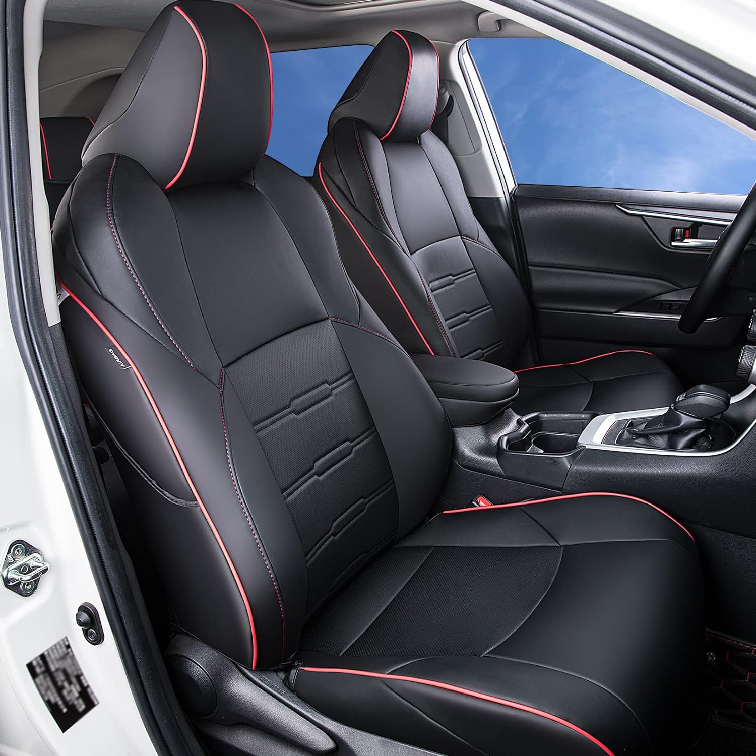 Custom Fit for Toyota RAV4 2013 2014 2015 2016 2017 2018 Car Seat Covers with Waterproof Faux Leather Full Set (Beige, RAV4 2013-2018)