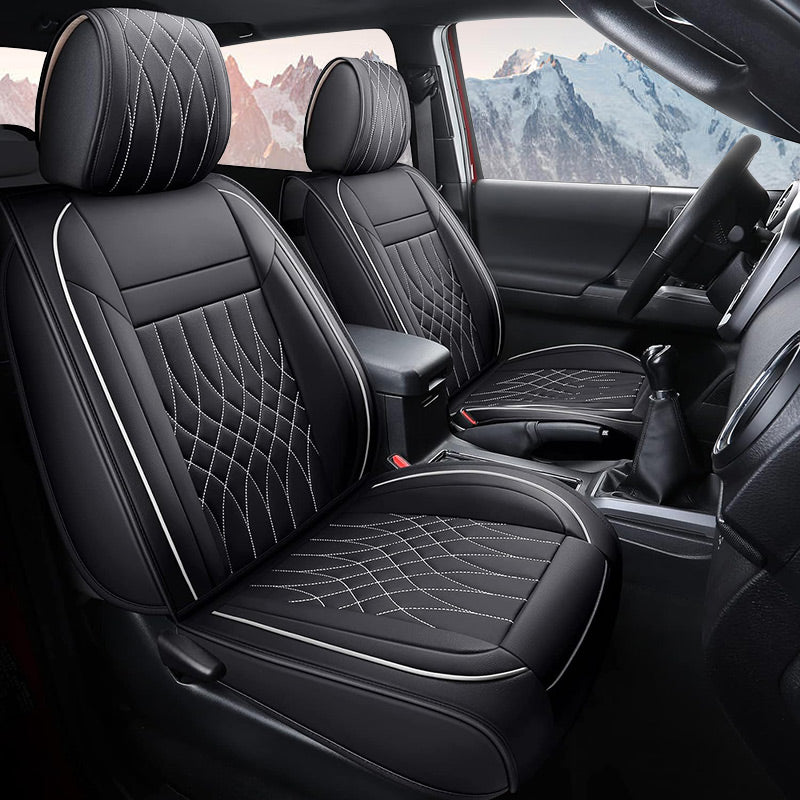 Seat Covers Full Set Durable Waterproof Leather for  Pickup Truck Fit for Toyota Tacoma 2005 to 2023