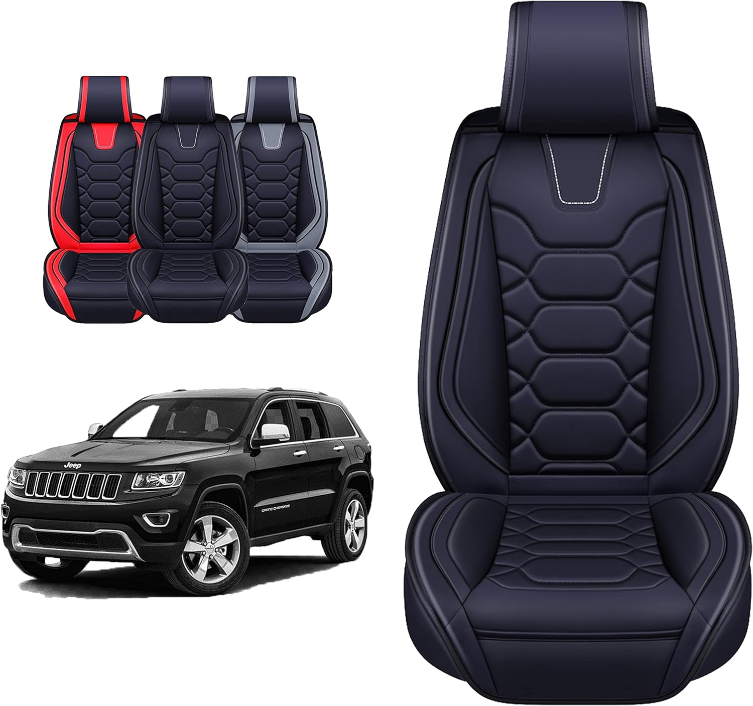 Custom Leather Seat Covers Compatible with Hyundai Santa Fe 2013-2023 (Full Set)