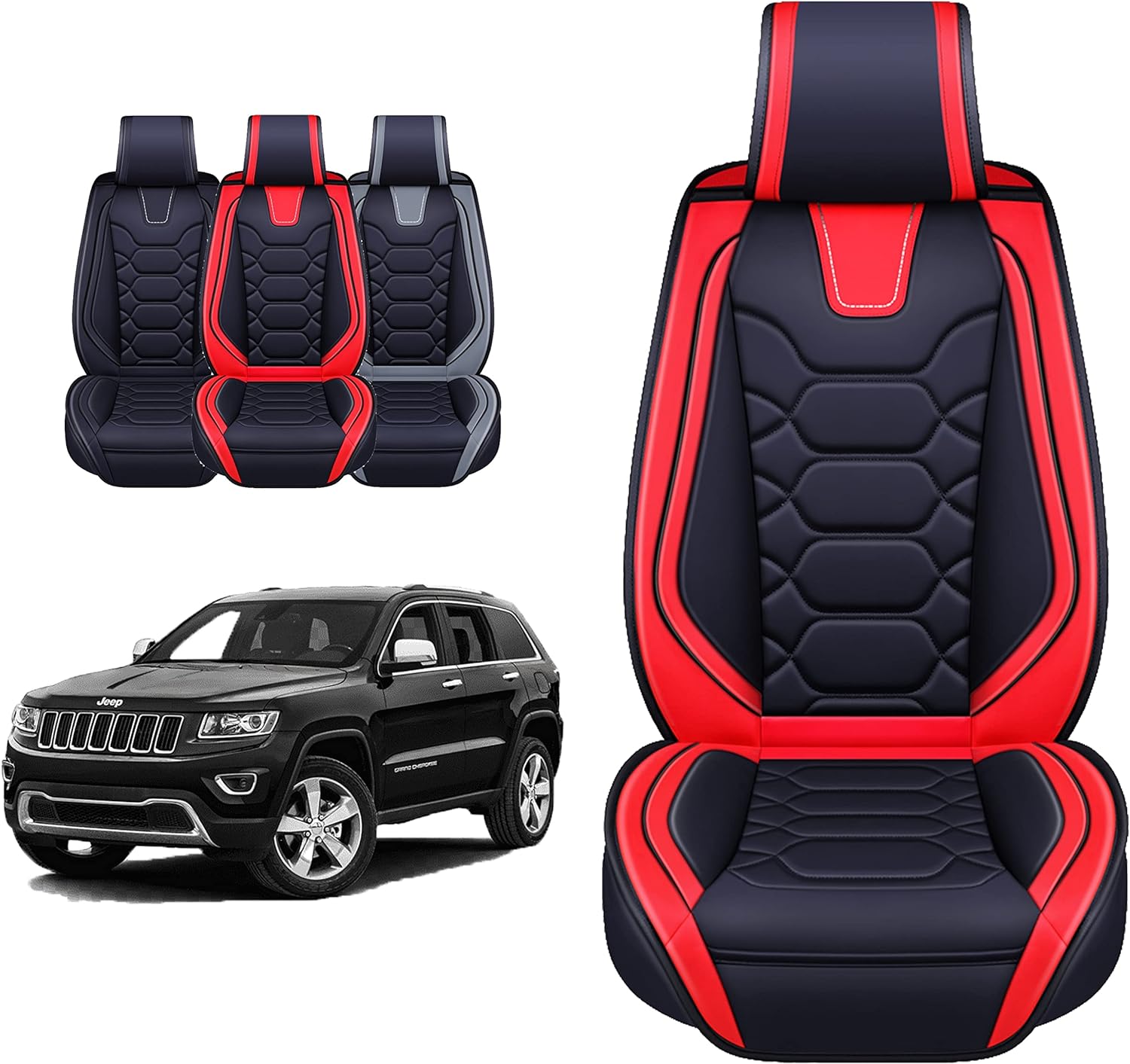 Custom Leather Seat Covers Compatible with Hyundai Santa Fe 2013-2023 (Full Set)