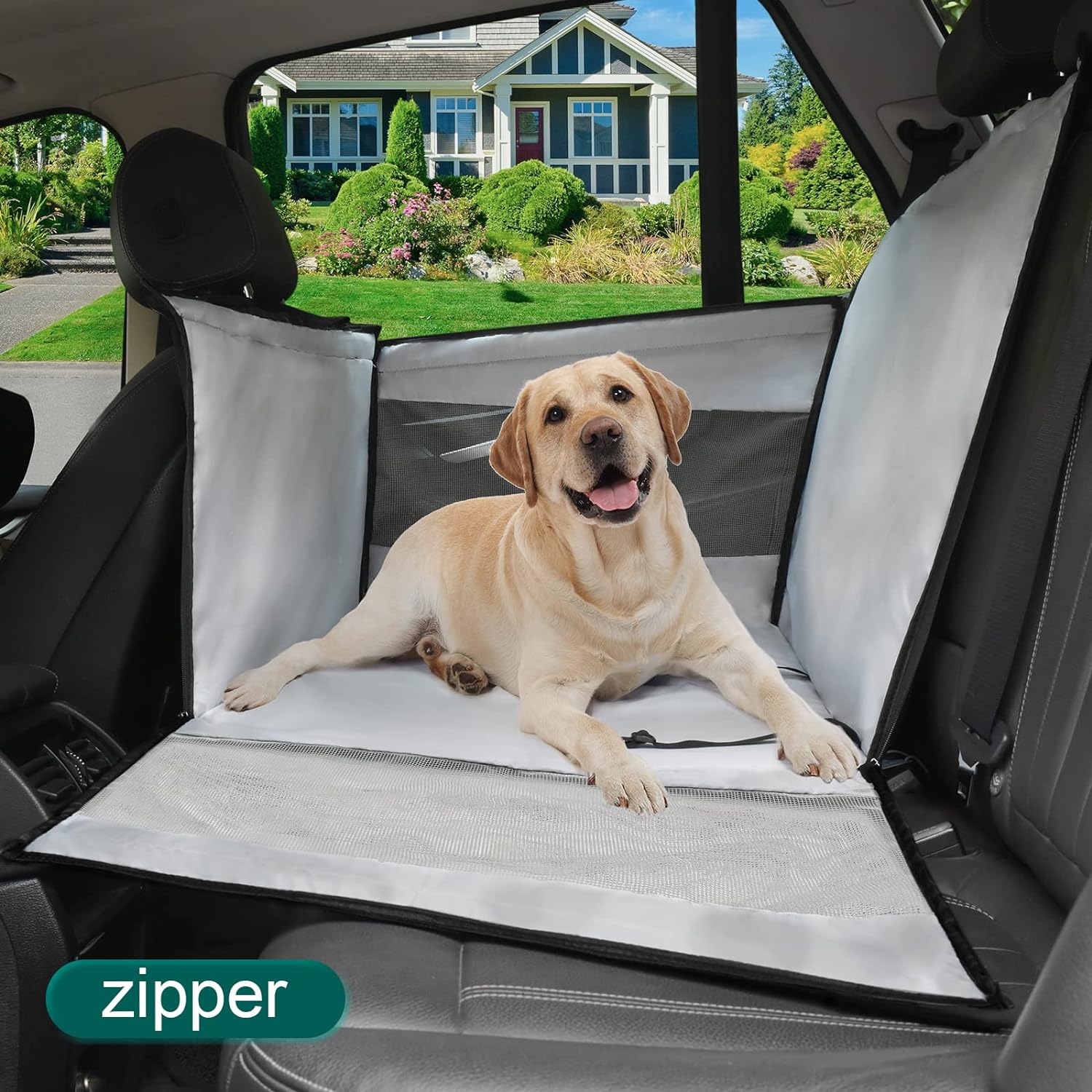 Ventilated and Breathable 29.5" Extra Large Dog Car Seat,for Up to 70 lbs or 2 Small Dogs Seat Extender for Dogs