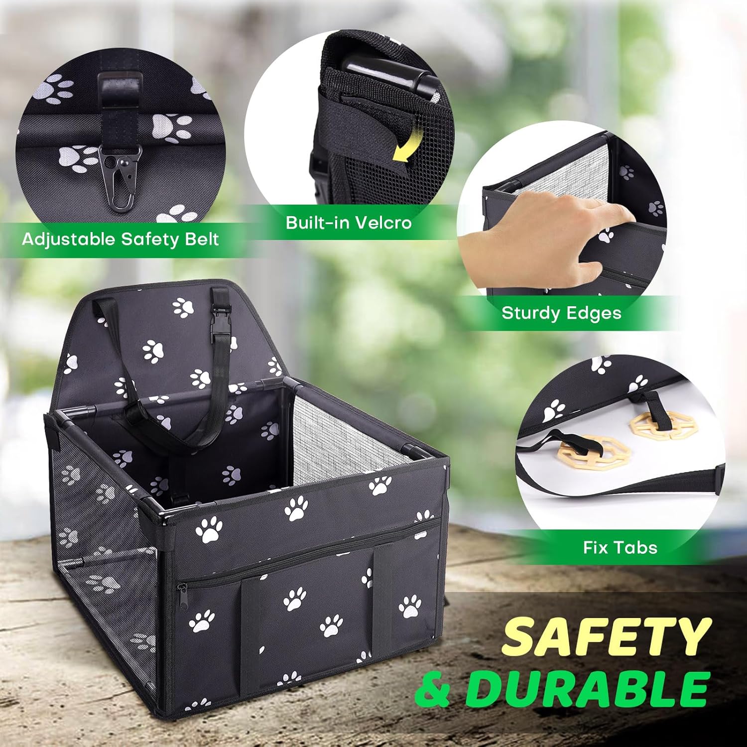 GENORTH Dog Car Seats for Medium Dogs 20lbs,Upgrade Dog Booster Seat Folding Puppy Car Seat for Small to Medium Pet