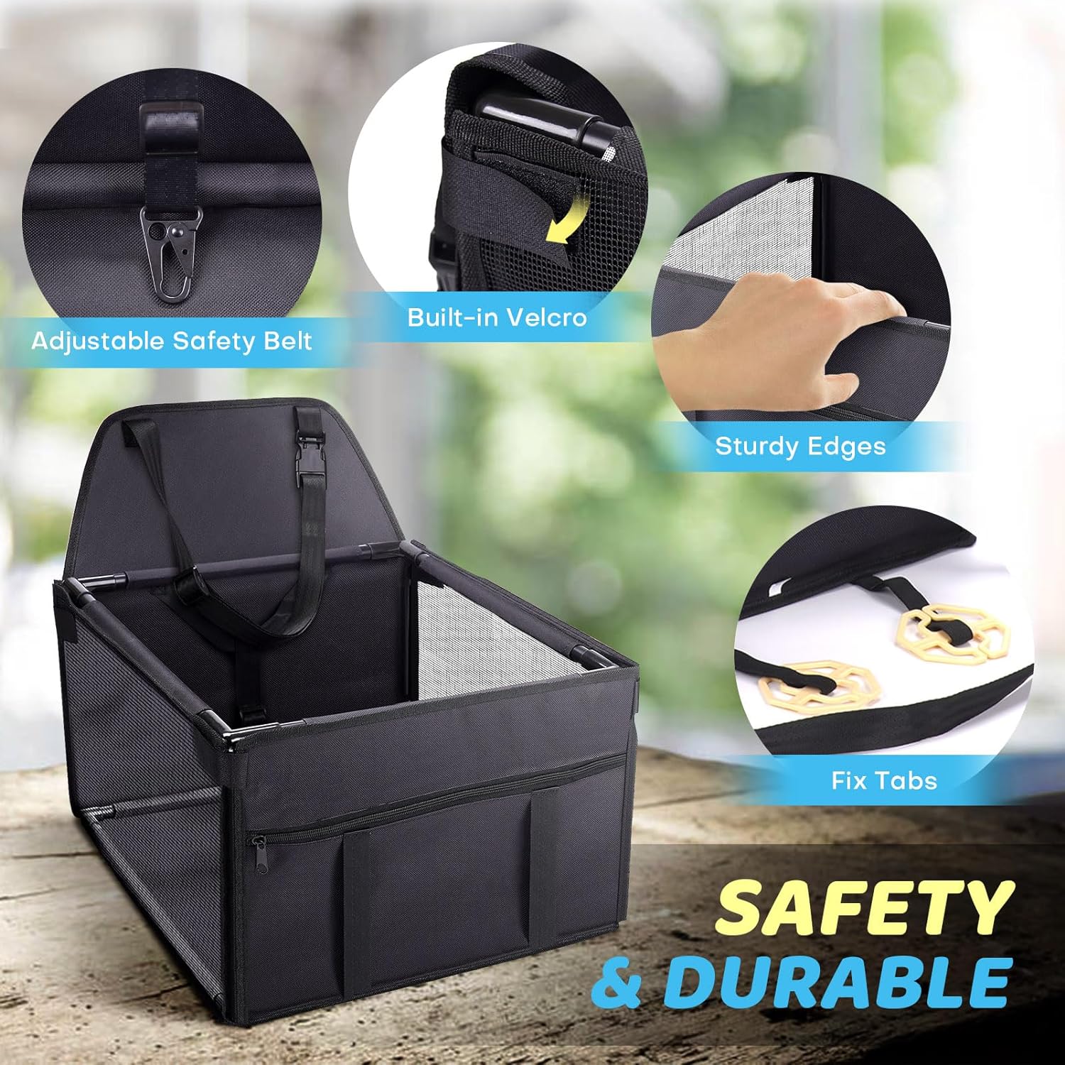 GENORTH Dog Car Seats for Medium Dogs 20lbs,Upgrade Dog Booster Seat Folding Puppy Car Seat for Small to Medium Pet