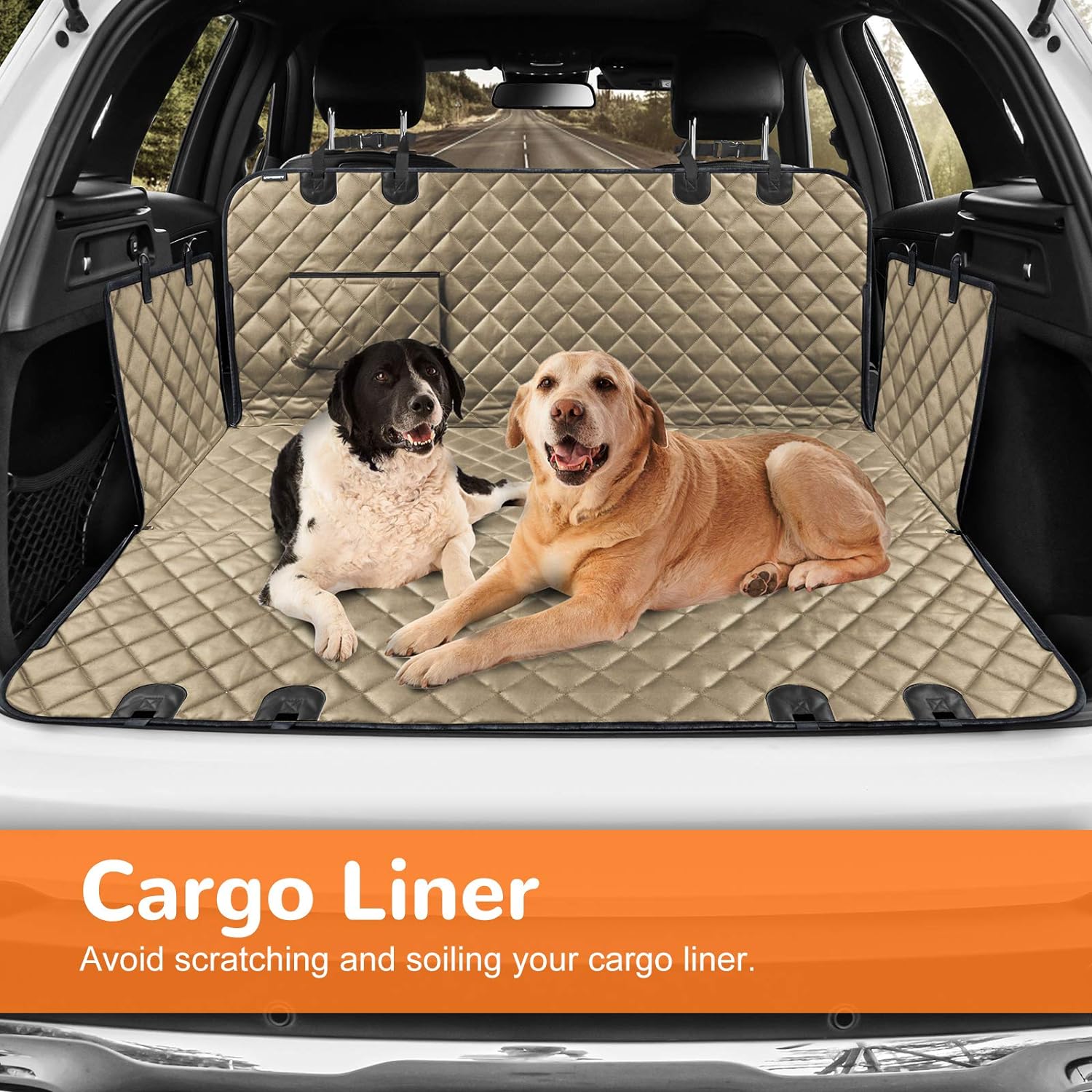 Dog Car Seat Cover for Pets 100% Waterproof Seat Cover Hammock 600D Heavy Duty Scratch Proof Nonslip Durable Soft Back Seat Covers for Cars Trucks and SUVs