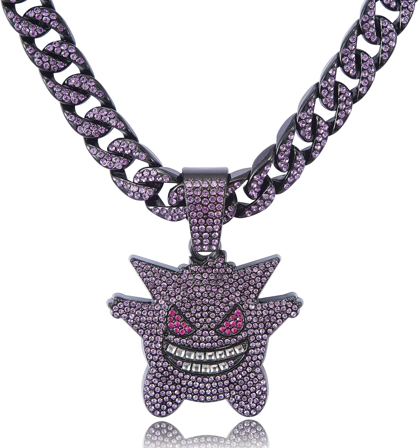 Miami Mens Cuban Link Chain Silver Gold Plated Bling Cuban Necklace Diamond Chain for Men 13MM iced out chain Hip Hop Jewelry，8.5/18/20/24 Inch Length-With metal gift box.