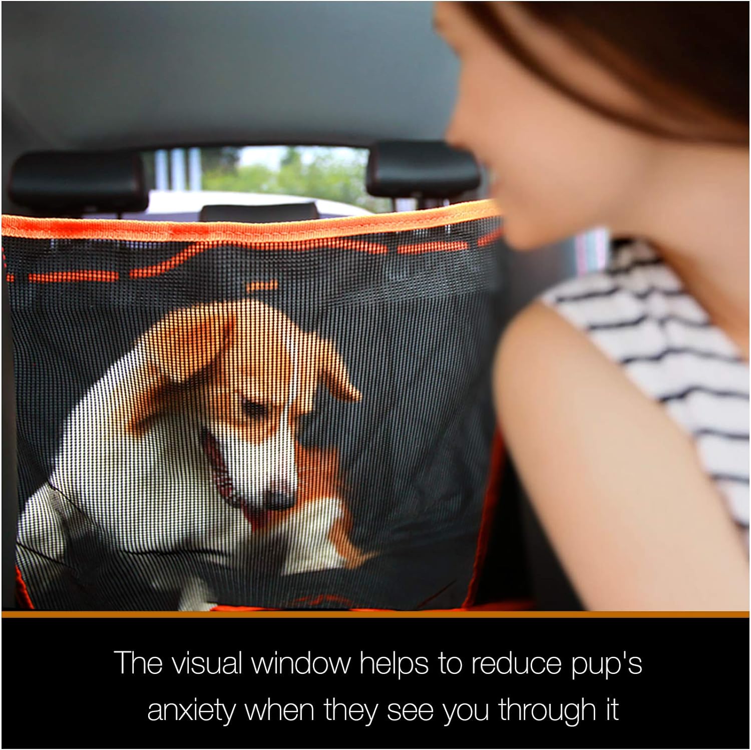 Dog Car Seat Covers for Back Seat of Cars/Trucks/SUV, Waterproof Dog Car Hammock with Mesh Window, Side Flaps and Dog Seat Belt, Durable Anti-Scratch Nonslip Machine Washable Pet Car Seat Cover