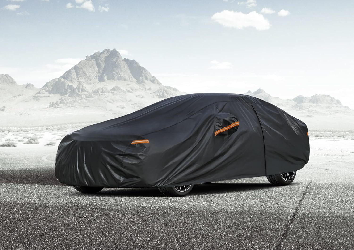 Car Cover Waterproof All Weather for Automobiles, Outdoor Full Cover Rain Sun UV Protection with Zipper Cotton, Size A2 3XL Universal Fit for Sedan (186-193 inch)