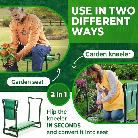 Versatile 2-in-1 garden kneeler and set