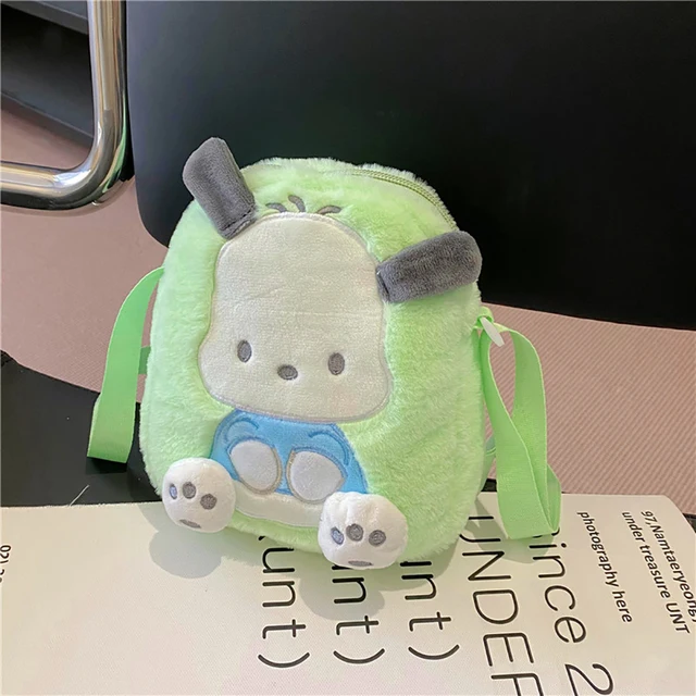 Kawaii Sanrio Plush Shoulder Bags Sanrioed Kuromi Hello Kitty My Melody Messenger Bag Soft Plush Small Square Bag For Girl Gifts