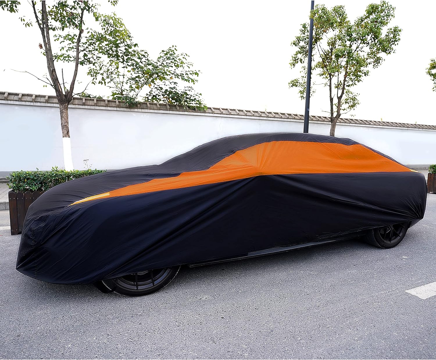 MORNYRAY Waterproof Car Cover All Weather Snowproof UV Protection Windproof Outdoor Full car Cover, Universal Fit for Sedan (Fit Sedan Length 194-206 inch, Blue)