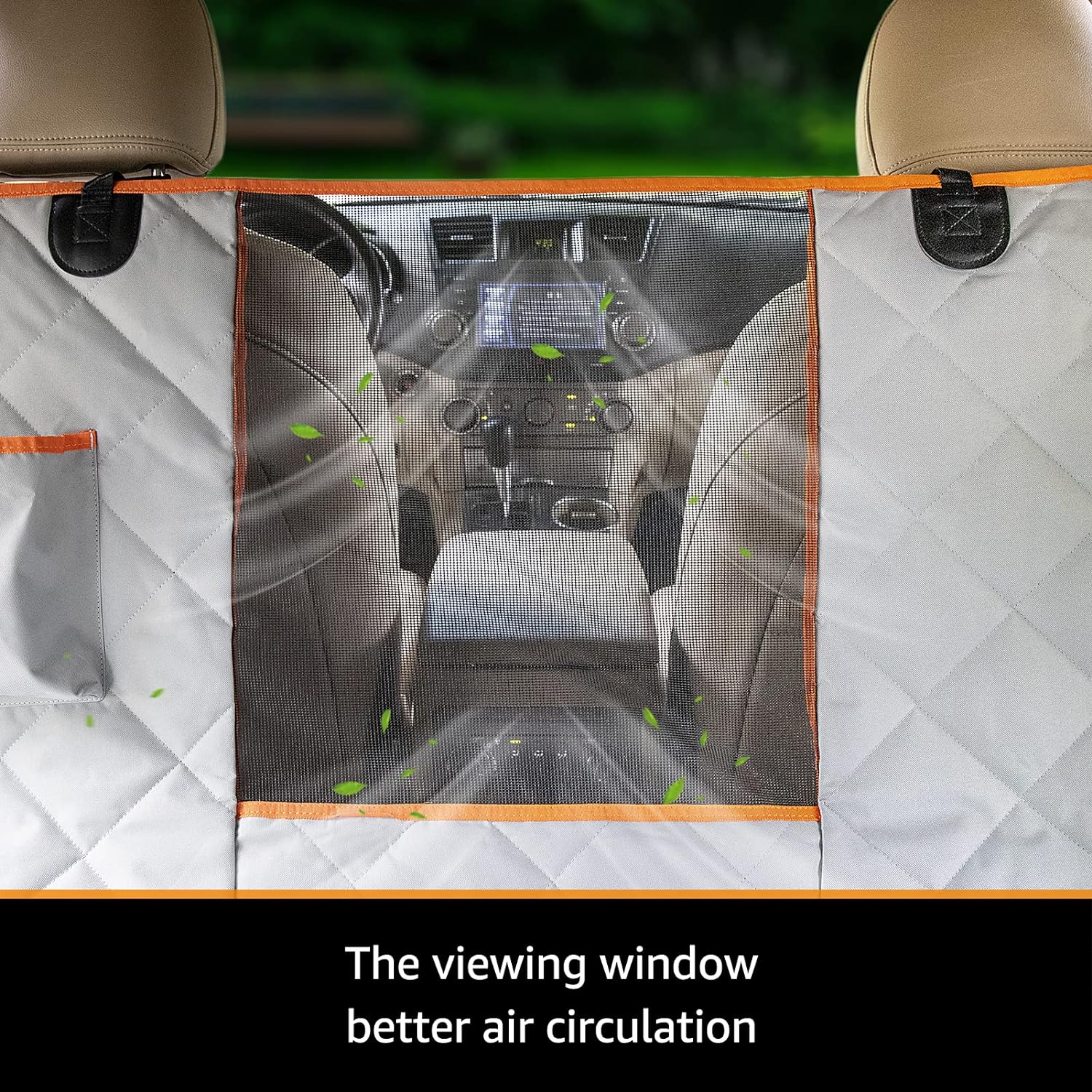 Dog Car Seat Covers for Back Seat of Cars/Trucks/SUV, Waterproof Dog Car Hammock with Mesh Window, Side Flaps and Dog Seat Belt, Durable Anti-Scratch Nonslip Machine Washable Pet Car Seat Cover