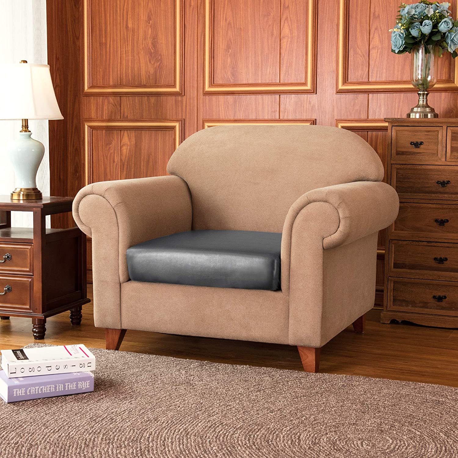 Thibault PU Leather Stretch Sofa Cushion Cover